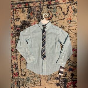 IZOD Youth Medium Checkered Dress Shirt and Tie